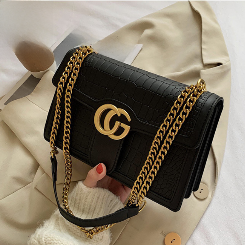 G*G Inspired Classic Black Chain Sling Bag