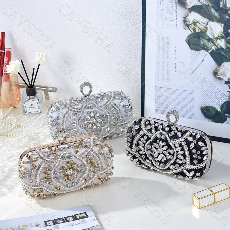 Beaded Ring Buckle Banquet Clutch